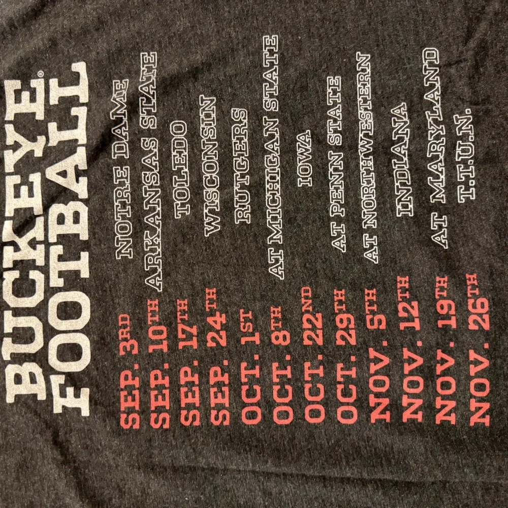 HOMAGE Ohio State Football 2022 Schedule 3xl T-Shirt - Picture 5 of 5